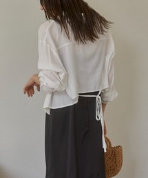 Back tie loose mini シャツ