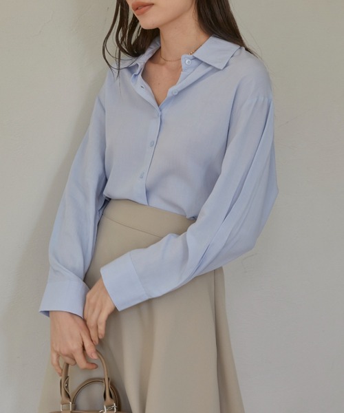 ACYM(アシーム)の「Back tie loose mini シャツ(シャツ/ブラウス・レディース・ブルー/ホワイト・FREE)」の2枚目の写真