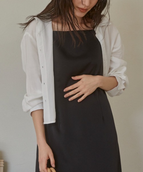 ACYM(アシーム)の「Back tie loose mini シャツ(シャツ/ブラウス・レディース・ブルー/ホワイト・FREE)」の3枚目の写真