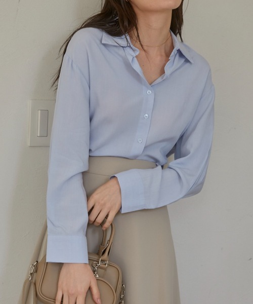 ACYM(アシーム)の「Back tie loose mini シャツ(シャツ/ブラウス・レディース・ブルー/ホワイト・FREE)」の7枚目の写真