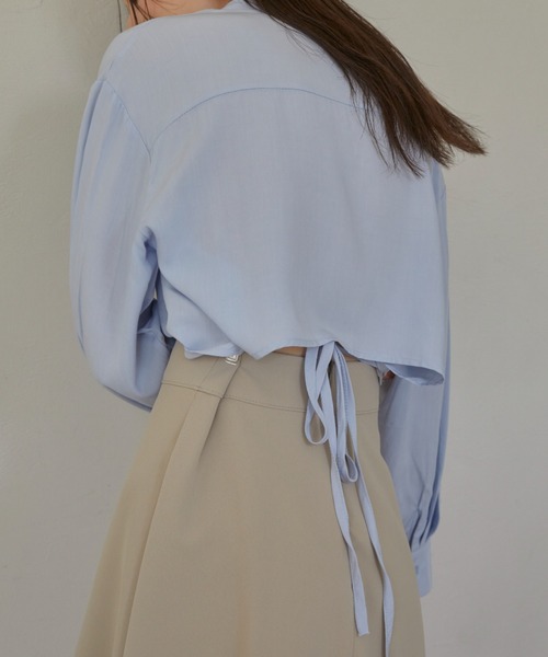 ACYM(アシーム)の「Back tie loose mini シャツ(シャツ/ブラウス・レディース・ブルー/ホワイト・FREE)」の22枚目の写真