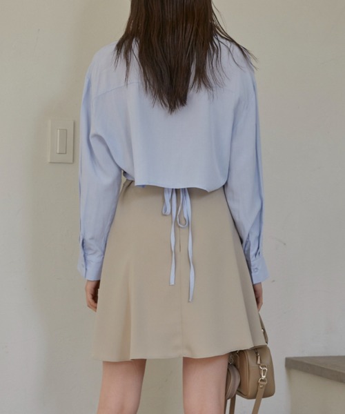ACYM(アシーム)の「Back tie loose mini シャツ(シャツ/ブラウス・レディース・ブルー/ホワイト・FREE)」の16枚目の写真