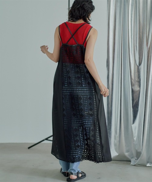 miette（ミエット）の「バッククロスレースキャミソールワンピース（ワンピース・レディース・ブラック/オレンジ・FREE）」の10枚目の写真