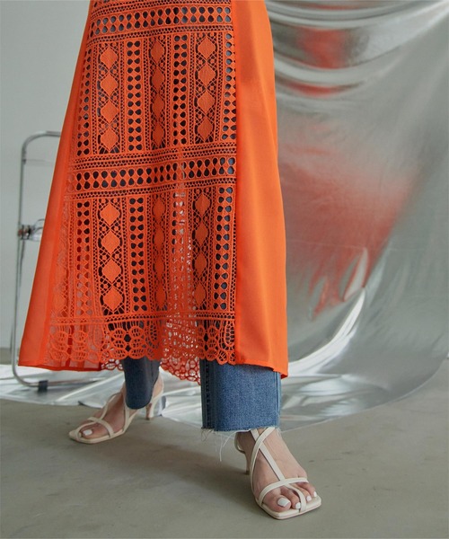 miette（ミエット）の「バッククロスレースキャミソールワンピース（ワンピース・レディース・ブラック/オレンジ・FREE）」の14枚目の写真