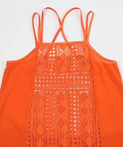 miette（ミエット）の「バッククロスレースキャミソールワンピース（ワンピース・レディース・ブラック/オレンジ・FREE）」の11枚目の写真