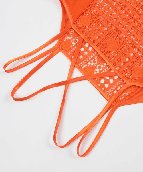 miette（ミエット）の「バッククロスレースキャミソールワンピース（ワンピース・レディース・ブラック/オレンジ・FREE）」の9枚目の写真