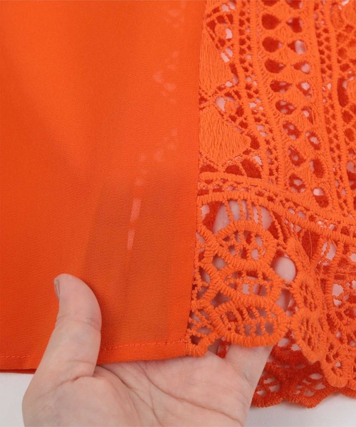 miette（ミエット）の「バッククロスレースキャミソールワンピース（ワンピース・レディース・ブラック/オレンジ・FREE）」の19枚目の写真