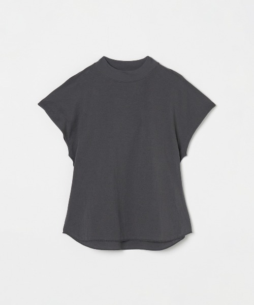 three dots(スリードッツ)の「ダブルガーゼ モックネックTシャツ(Tシャツ/カットソー・レディース・ホワイト/グリーン系その他/ブルー系その他/ブラック系その他/ブラック/レッド系その他・SMALL/MEDIUM)」の3枚目の写真