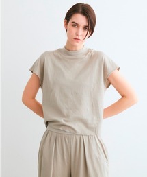 three dots | ダブルガーゼ モックネックTシャツ(Tシャツ/カットソー)