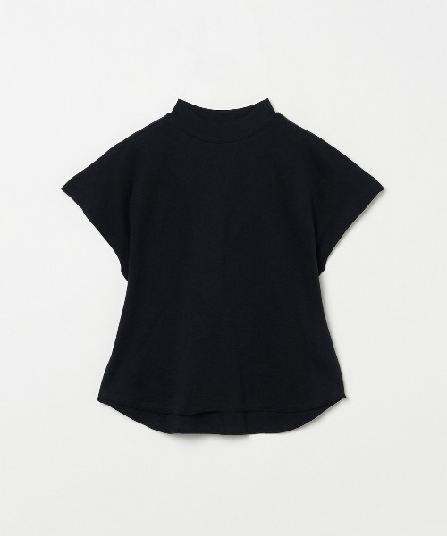 three dots(スリードッツ)の「ダブルガーゼ モックネックTシャツ(Tシャツ/カットソー・レディース・ホワイト/グリーン系その他/ブルー系その他/ブラック系その他/ブラック/レッド系その他・SMALL/MEDIUM)」の2枚目の写真