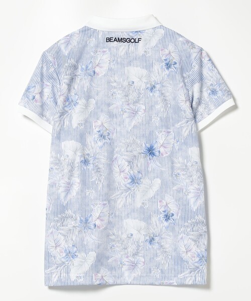 ゴルフ BEAMS GOLF PURPLE LABEL / ストライプフラワーポロシャツ