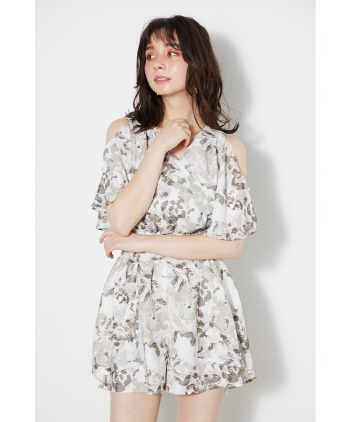 rienda（リエンダ）の「スリットスリーブカシュクールロンパース 夏服（つなぎ/オールインワン・レディース・ライトグレー/ベージュ系その他/ブラック/ブラック系その他・SMALL/MEDIUM）」の14枚目の写真