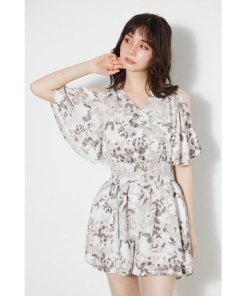 rienda（リエンダ）の「スリットスリーブカシュクールロンパース 夏服（つなぎ/オールインワン・レディース・ライトグレー/ベージュ系その他/ブラック/ブラック系その他・SMALL/MEDIUM）」の15枚目の写真
