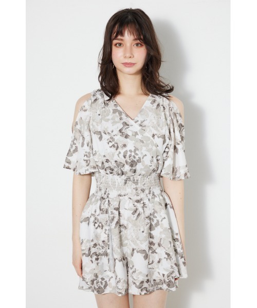 rienda（リエンダ）の「スリットスリーブカシュクールロンパース 夏服（つなぎ/オールインワン・レディース・ライトグレー/ベージュ系その他/ブラック/ブラック系その他・SMALL/MEDIUM）」の19枚目の写真