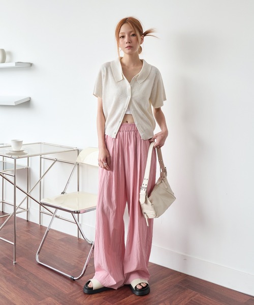 UNE MANSION(ユヌマンション)の「【MDおすすめ大人気アイテム!】カラーネック半袖リブニットカーディガン(カーディガン/ボレロ・レディース・スカイブルー/ブラック/ベージュ/グレー/ピンク・FREE)」の16枚目の写真