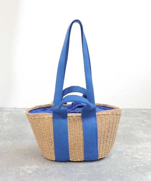 fredy emue(フレディエミュ)の「2タイプハンドルかごバッグ(かごバッグ・レディース・ブラック/ブルー/グリーン・FREE)」の1枚目の写真