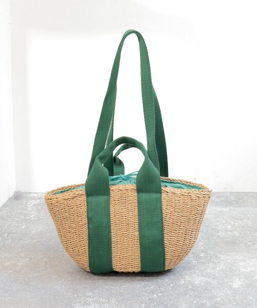 fredy emue(フレディエミュ)の「2タイプハンドルかごバッグ(かごバッグ・レディース・ブラック/ブルー/グリーン・FREE)」の4枚目の写真