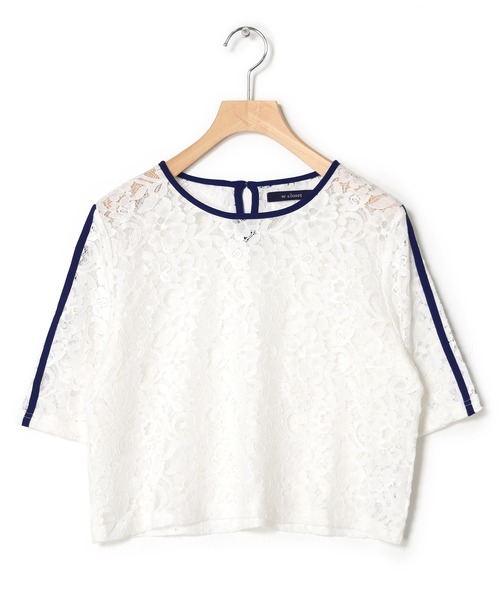 w closet(ダブルクローゼット)の「袖ラインレースプルオーバー(Tシャツ/カットソー・レディース・オフホワイト/ブラック/ブルー・FREE)」の6枚目の写真