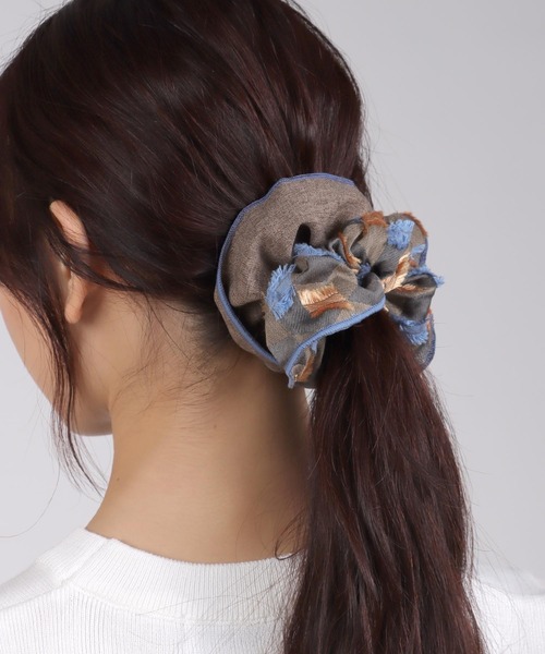 セール】POLS×Flourl 播州織コンビシュシュ（シュシュ）｜Three Four