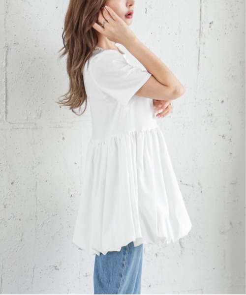 La-gemme(ラジェム)の「ドッキングバルーントップス(Tシャツ/カットソー・レディース・ブラック/ホワイト・フリー)」の19枚目の写真