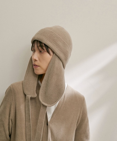 SALON adam et rope'（サロン アダム エ ロペ）の「フライトキャップ -CreamyCotton /クリーミーコットン-（ニットキャップ/ビーニー・レディース・ホワイト/パープル/ブラック系その他/グレー・FREE）」の7枚目の写真