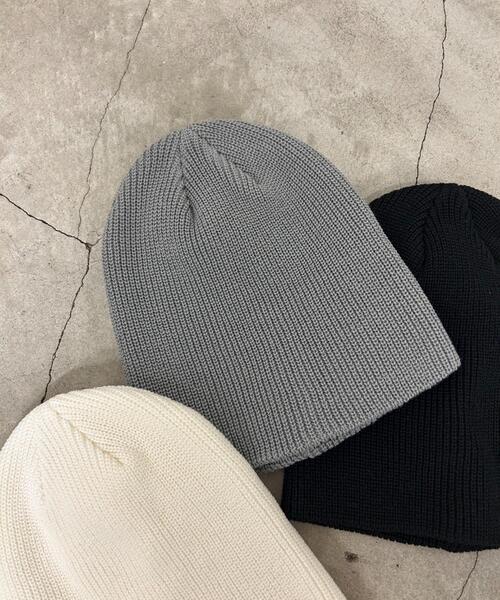 WEGO（ウィゴー）の「WEGO/シングルリブニットワッチ（ニットキャップ/ビーニー・レディース・ホワイト/グレー/ブラック・FREE）」の3枚目の写真