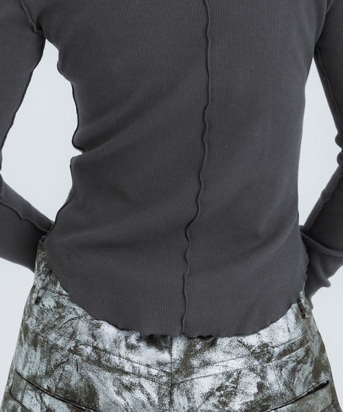 STUDIOUS(ステュディオス)の「【STUDIOUS/ステュディオス】ジップアップリブトップ(Tシャツ/カットソー・レディース・ダークグレー/ライトベージュ/ネイビー・FREE)」の22枚目の写真