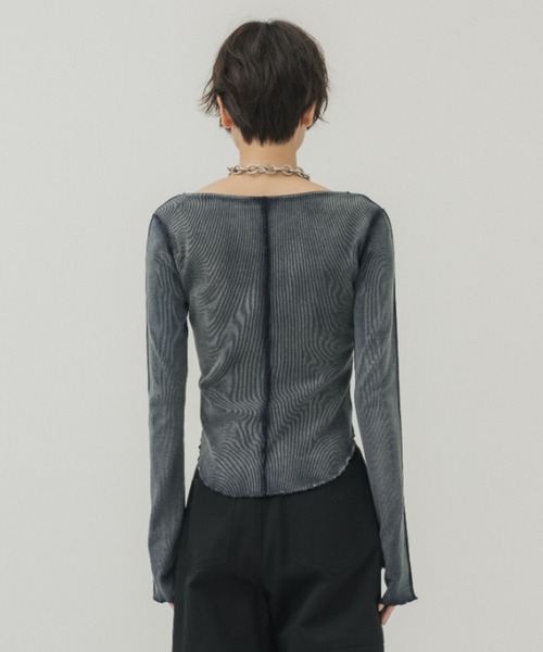 STUDIOUS(ステュディオス)の「【STUDIOUS/ステュディオス】ジップアップリブトップ(Tシャツ/カットソー・レディース・ダークグレー/ライトベージュ/ネイビー・FREE)」の13枚目の写真