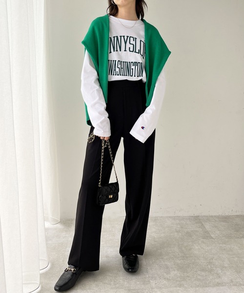 Champion(チャンピオン)の「【新色追加】【Champion】ロゴロンT(Tシャツ/カットソー・レディース・ブラック/オフホワイト/ホワイト系その他/ブラック系その他/ホワイト系その他2・MEDIUM/LARGE/X-LARGE)」の6枚目の写真