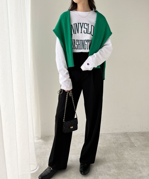 Champion(チャンピオン)の「【新色追加】【Champion】ロゴロンT(Tシャツ/カットソー・レディース・ブラック/オフホワイト/ホワイト系その他/ブラック系その他/ホワイト系その他2・MEDIUM/LARGE/X-LARGE)」の13枚目の写真
