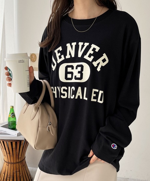 Champion(チャンピオン)の「【新色追加】【Champion】ロゴロンT(Tシャツ/カットソー・レディース・ブラック/オフホワイト/ホワイト系その他/ブラック系その他/ホワイト系その他2・MEDIUM/LARGE/X-LARGE)」の22枚目の写真