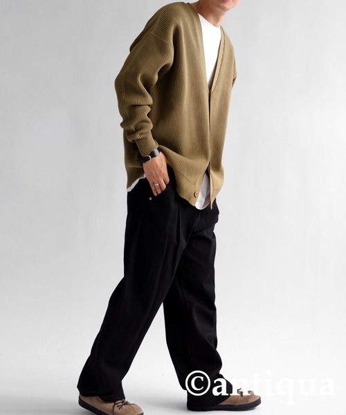 antiqua（アンティカ）の「スポンジニットカーディガン（ニット/セーター・レディース・グリーン/マスタード/カーキ系/ブルー/ブラック・FREE）」の15枚目の写真