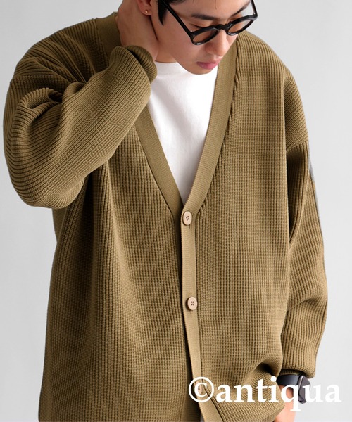 antiqua（アンティカ）の「スポンジニットカーディガン（ニット/セーター・レディース・グリーン/マスタード/カーキ系/ブルー/ブラック・FREE）」の18枚目の写真