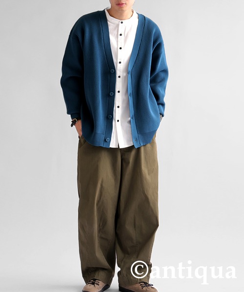 antiqua（アンティカ）の「スポンジニットカーディガン（ニット/セーター・レディース・グリーン/マスタード/カーキ系/ブルー/ブラック・FREE）」の19枚目の写真