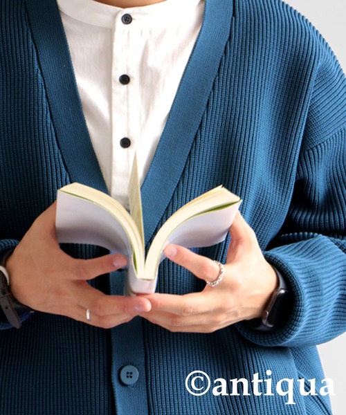 antiqua（アンティカ）の「スポンジニットカーディガン（ニット/セーター・レディース・グリーン/マスタード/カーキ系/ブルー/ブラック・FREE）」の22枚目の写真