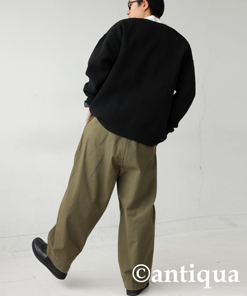 antiqua（アンティカ）の「スポンジニットカーディガン（ニット/セーター・レディース・グリーン/マスタード/カーキ系/ブルー/ブラック・FREE）」の6枚目の写真