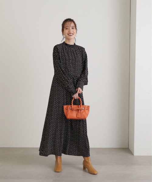 N.（N. Natural Beauty Basic）（エヌエヌナチュラルビューティーベーシック）の「◆ピンタックシャーリングネックワンピース（ワンピース・レディース・ブルー/オフホワイト/ドット・MEDIUM）」の11枚目の写真