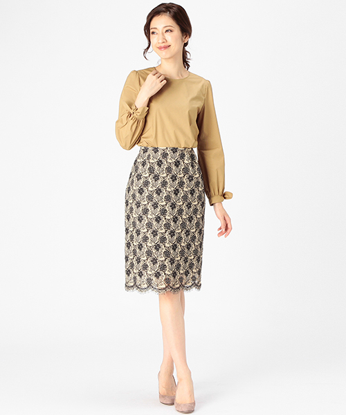 EFFE BEAMS（エッフェビームス）の「EFFE BEAMS / カフリボン ノーカラーブラウス（シャツ/ブラウス・レディース・ホワイト/ベージュ・36/38）」の3枚目の写真