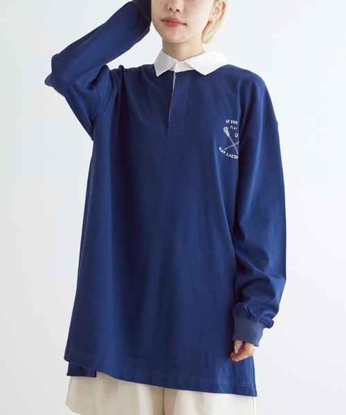 w closet（ダブルクローゼット）の「ラガーシャツ（ポロシャツ・レディース・グリーン/ブルー・FREE）」の2枚目の写真