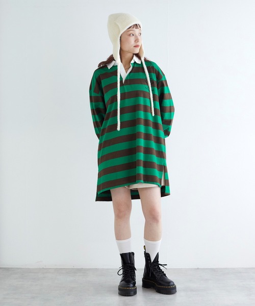 w closet（ダブルクローゼット）の「ラガーシャツ（ポロシャツ・レディース・グリーン/ブルー・FREE）」の3枚目の写真