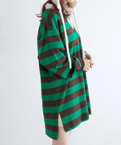 w closet（ダブルクローゼット）の「ラガーシャツ（ポロシャツ・レディース・グリーン/ブルー・FREE）」の4枚目の写真