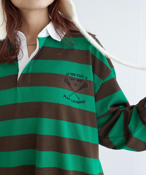 w closet（ダブルクローゼット）の「ラガーシャツ（ポロシャツ・レディース・グリーン/ブルー・FREE）」の7枚目の写真