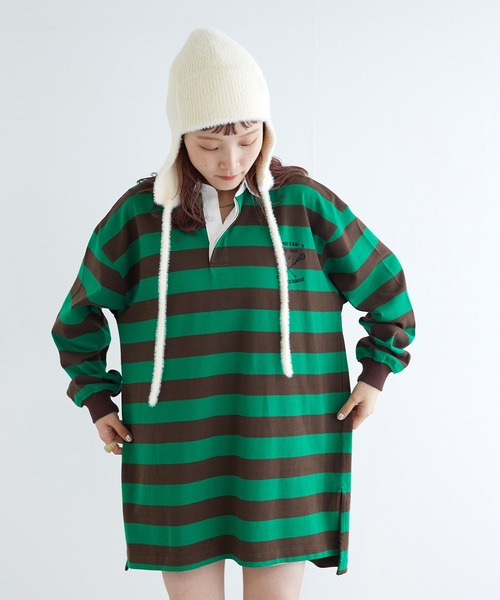 w closet（ダブルクローゼット）の「ラガーシャツ（ポロシャツ・レディース・グリーン/ブルー・FREE）」の10枚目の写真