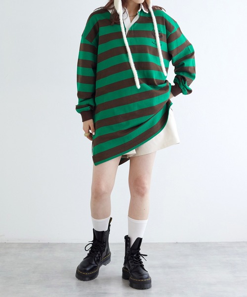 w closet（ダブルクローゼット）の「ラガーシャツ（ポロシャツ・レディース・グリーン/ブルー・FREE）」の12枚目の写真