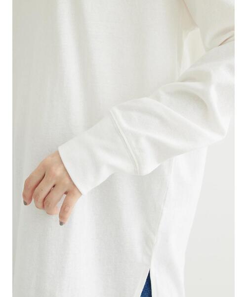 Green　Parks（グリーンパークス）の「裾スリットホワイトインナー（Tシャツ/カットソー・レディース・オフホワイト・FREE）」の7枚目の写真