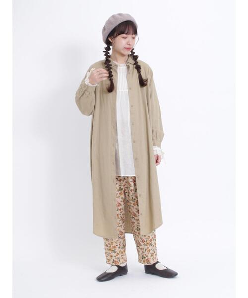 Samansa Mos2（サマンサ モスモス）の「【リサイクルヤーン】シャツワンピース（ワンピース・レディース・ブラウン/ブラック/パープル/ベージュ/チャコールグレー・F）」の4枚目の写真