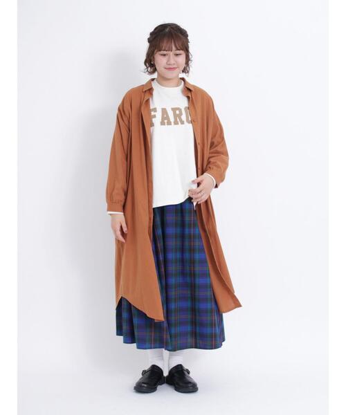 Samansa Mos2（サマンサ モスモス）の「【リサイクルヤーン】シャツワンピース（ワンピース・レディース・ブラウン/ブラック/パープル/ベージュ/チャコールグレー・F）」の3枚目の写真