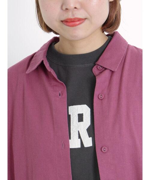 Samansa Mos2（サマンサ モスモス）の「【リサイクルヤーン】シャツワンピース（ワンピース・レディース・ブラウン/ブラック/パープル/ベージュ/チャコールグレー・F）」の11枚目の写真