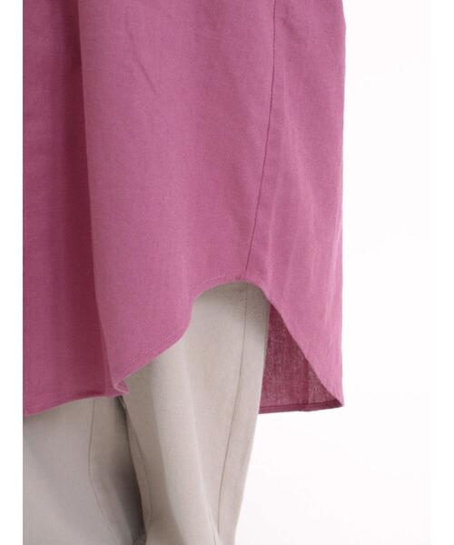 Samansa Mos2（サマンサ モスモス）の「【リサイクルヤーン】シャツワンピース（ワンピース・レディース・ブラウン/ブラック/パープル/ベージュ/チャコールグレー・F）」の15枚目の写真