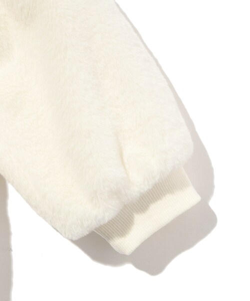 SHOO・LA・RUE(シューラルー)の「◆【110-140cm】フェイクファー耳つきパーカ(ブルゾン・キッズ・チャコールグレー/アイボリー・11/12/13/14)」の7枚目の写真